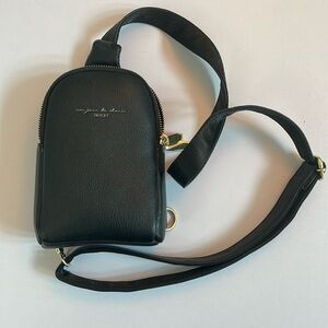 Inicat Black and Gold Travel Small Cross Body Sling Belt Bag